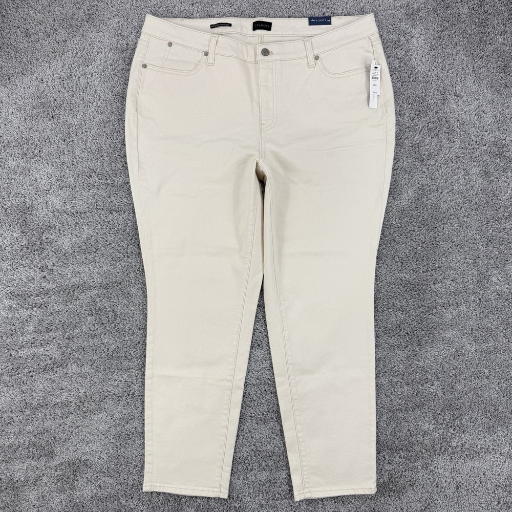 Talbots Slim Ankle Jean Women's 18W NWT Cream Cotton Stretch MSRP: $99